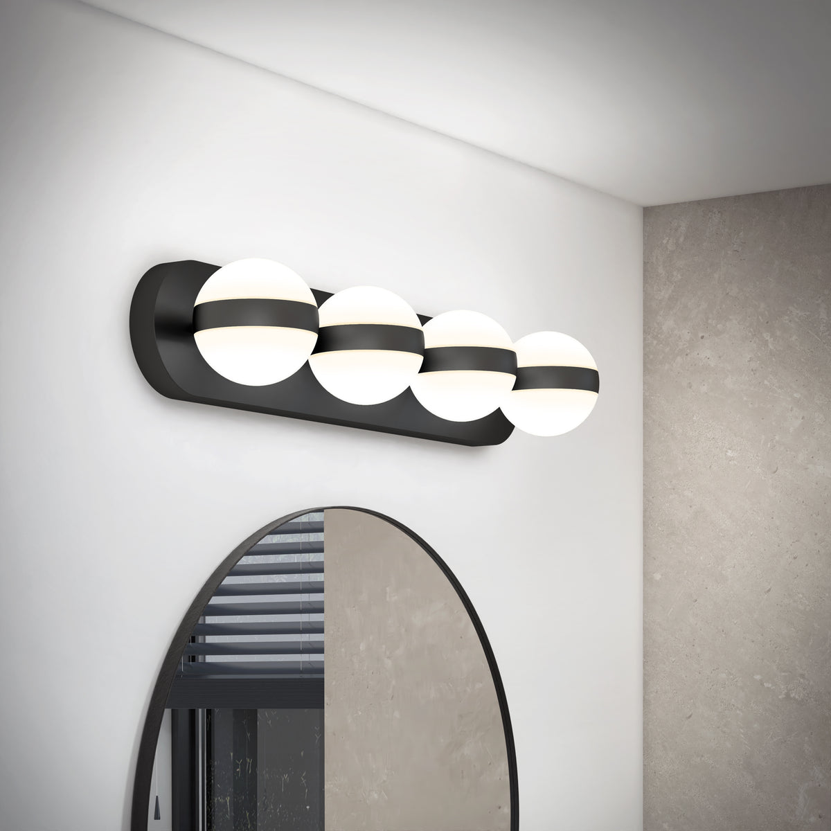 Baldric 27-in (69 cm) 4-Light Modern LED 3-CCT Vanity Light for Bathroom