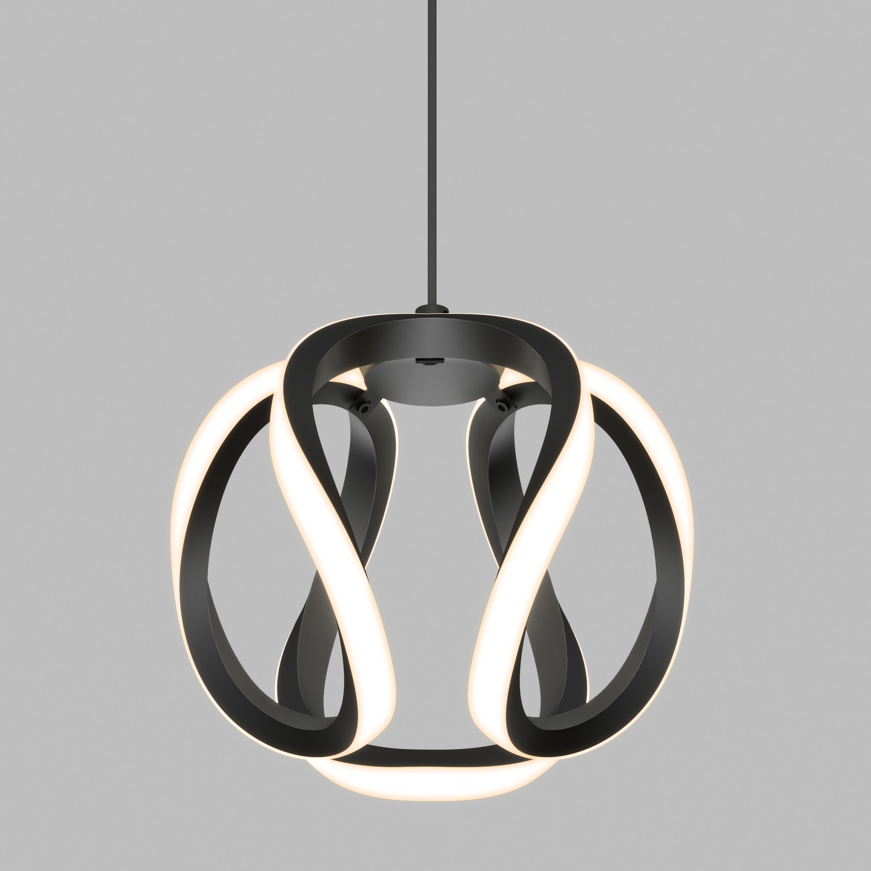 Vivaldi 25-Watt 4 Light Black Modern 5 CCT Integrated LED Pendant Light Fixture