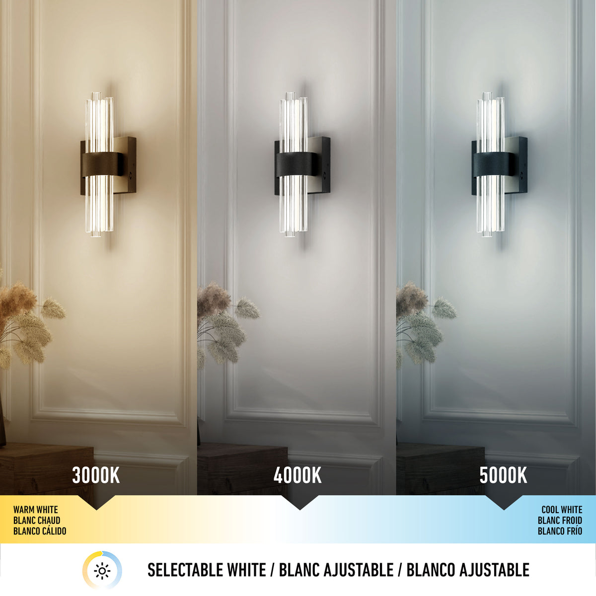Dorado contemporary LED  wall sconce 3 CCT