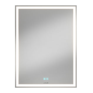 Artika Aurea 24″x31″ anti-fog LED mirror with two blue touch buttons at bottom center.