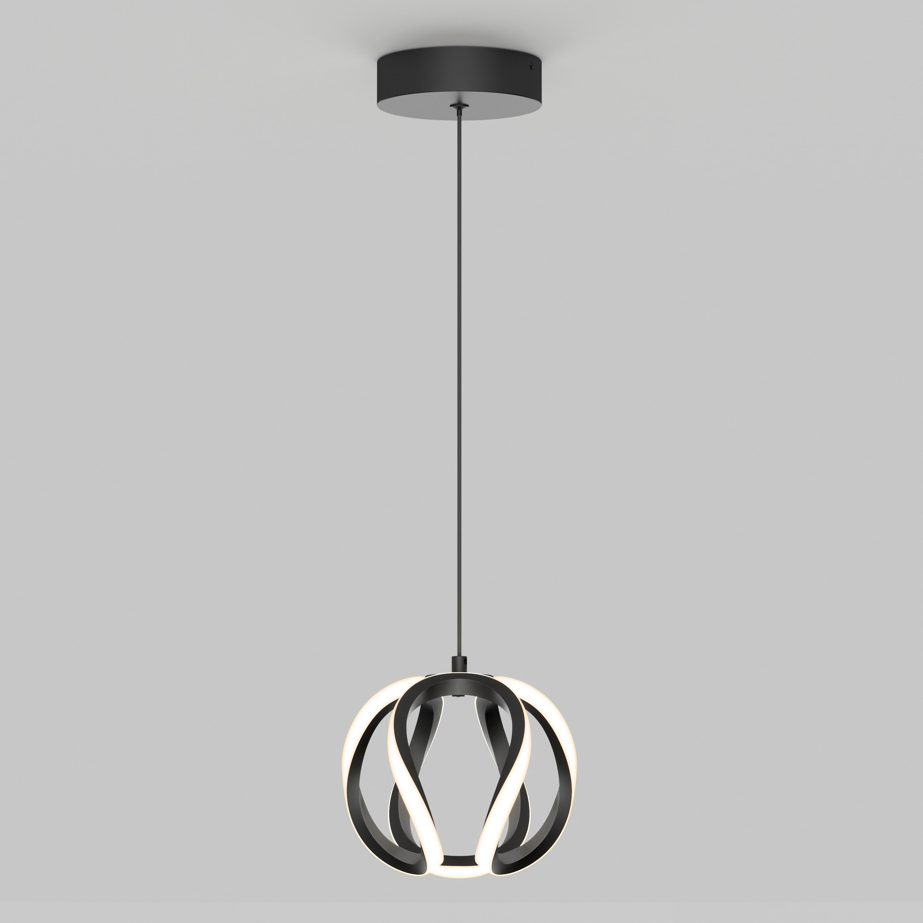 Vivaldi 25-Watt 4 Light Black Modern 5 CCT Integrated LED Pendant Light Fixture - Thumbnail 2