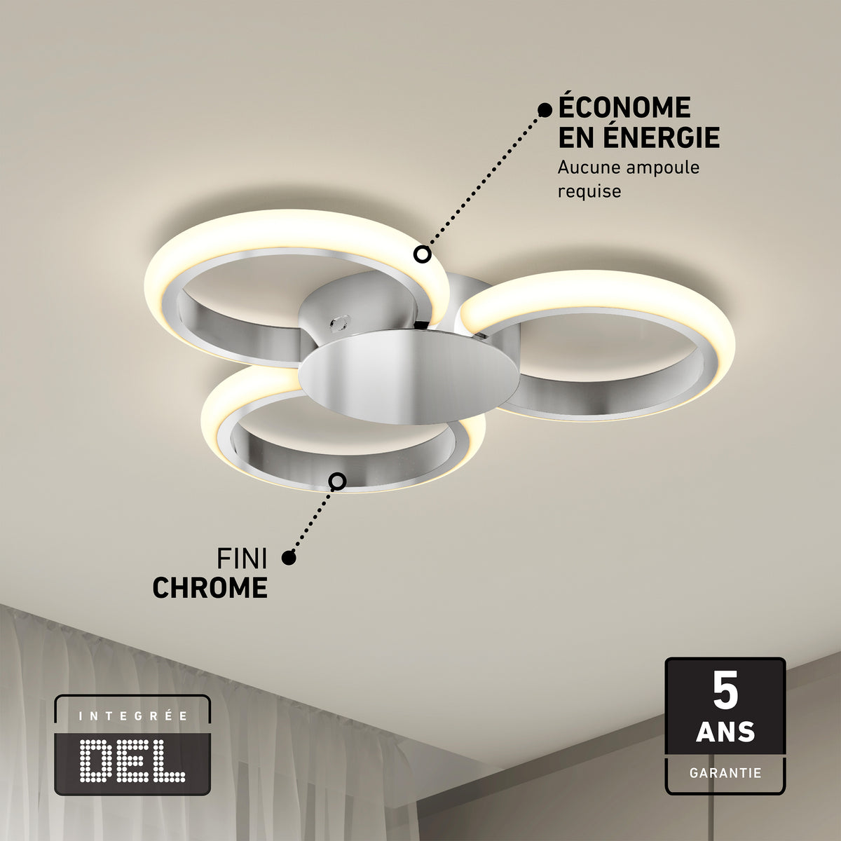 Nyala 15 in. LED flush mount light 5CCT