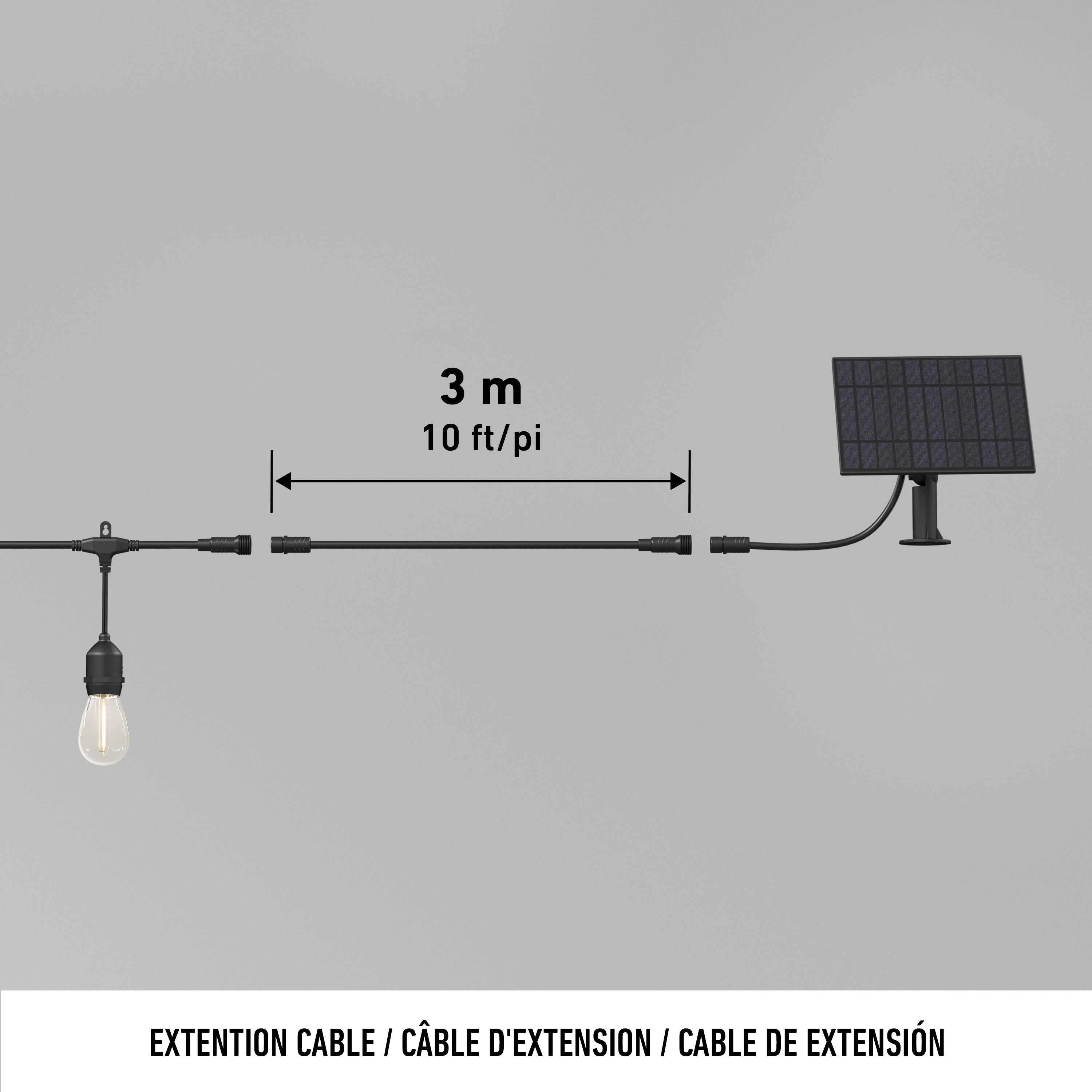 Solar Blaze 20 LED Solar String Lights in Black | Artika