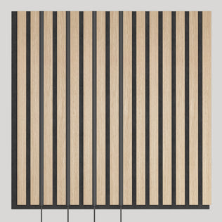 Artika Lumilok LED Wall Panel Light for Sonolok features remote control and stylish striped design with vertical light wood slats.