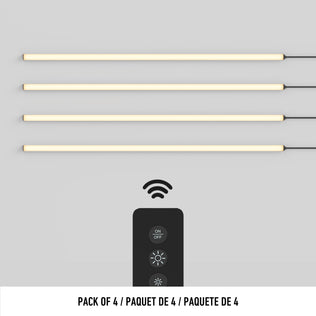 Artika Lumilok LED Wall Panel Light for Sonolok—pack of 4 with remote, shown on a light gray background.