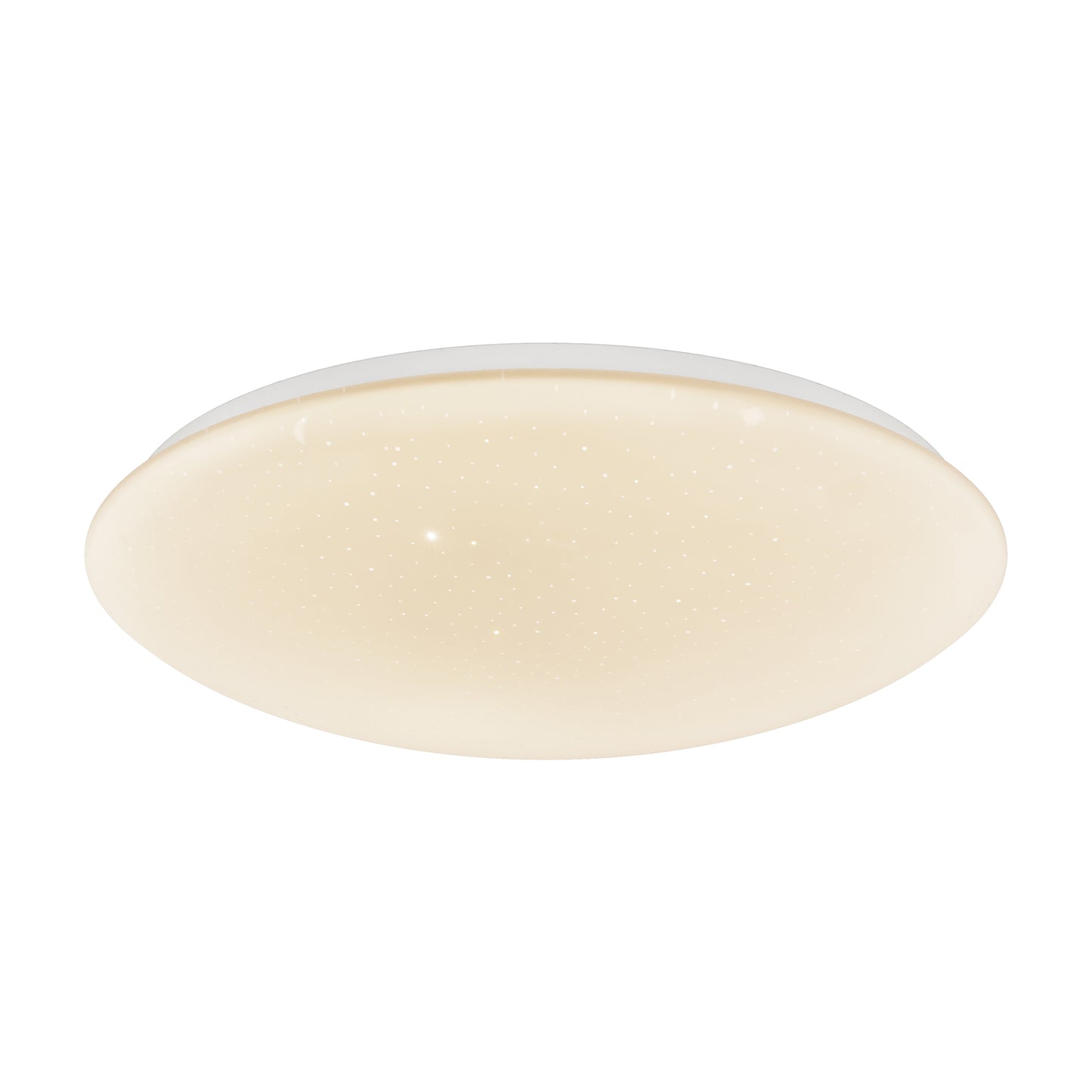 The Artika Empress 13 in. LED modern flush mount light features a smooth, domed, white ceiling design with a subtle dotted pattern and offers a warm, softly glowing illumination in three selectable color temperatures.