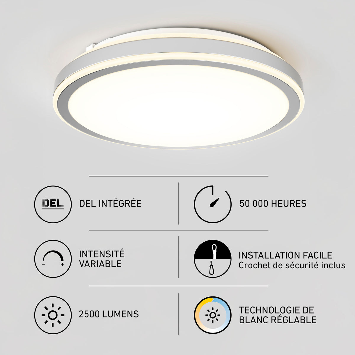 Artika Altitude 15 in. LED flush mount, 5 CCT, dimmable, 2500lm, 50k hrs, easy install, adjustable white technology.