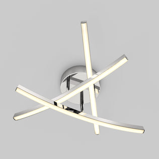 The Artika Orly modern LED flush mount light features 3 CCT, intersecting bars, and a sleek chrome finish.