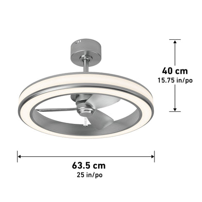 Edwin 25 in. LED modern ceiling fan 3 speeds - with remote