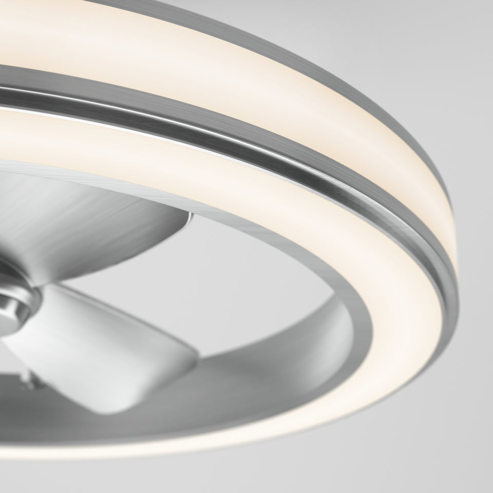 Edwin 25 in. LED Ceiling Fan 3 speeds With in Brushed Nickel | Artika