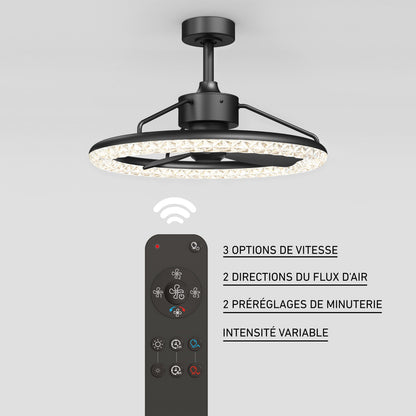 Carat 23" LED Modern Ceiling Fan with Remote Control