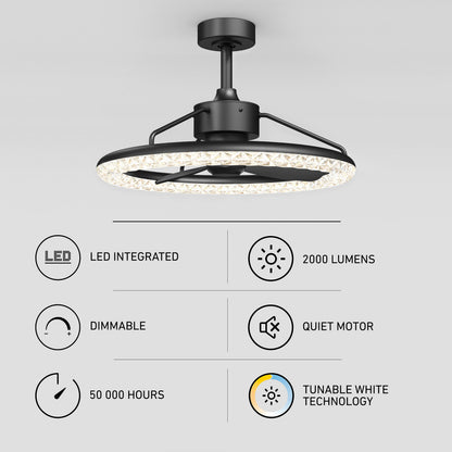 Carat 23" LED Modern Ceiling Fan with Remote Control