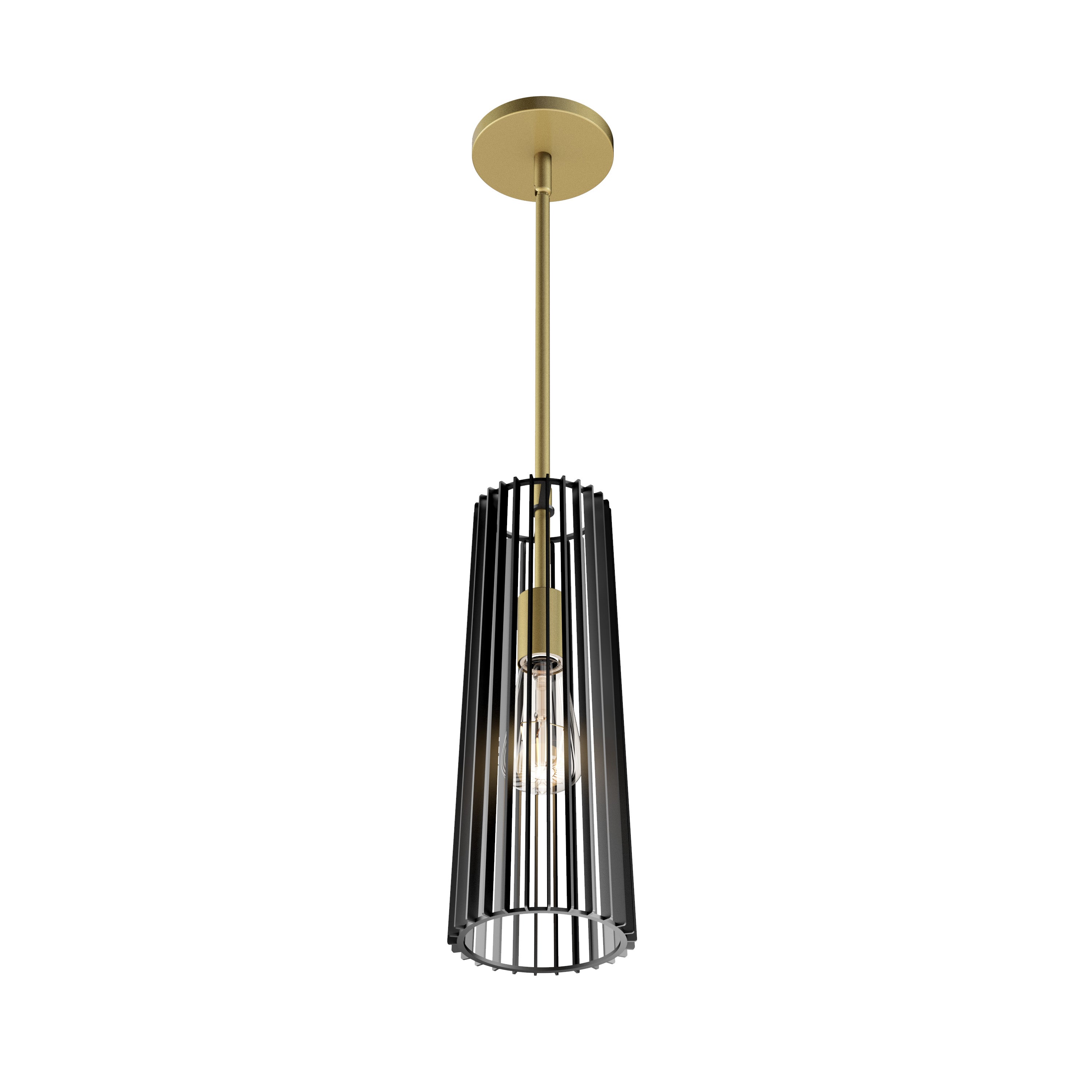 Gatsby Mini mid-century pendant light black & gold | Artika