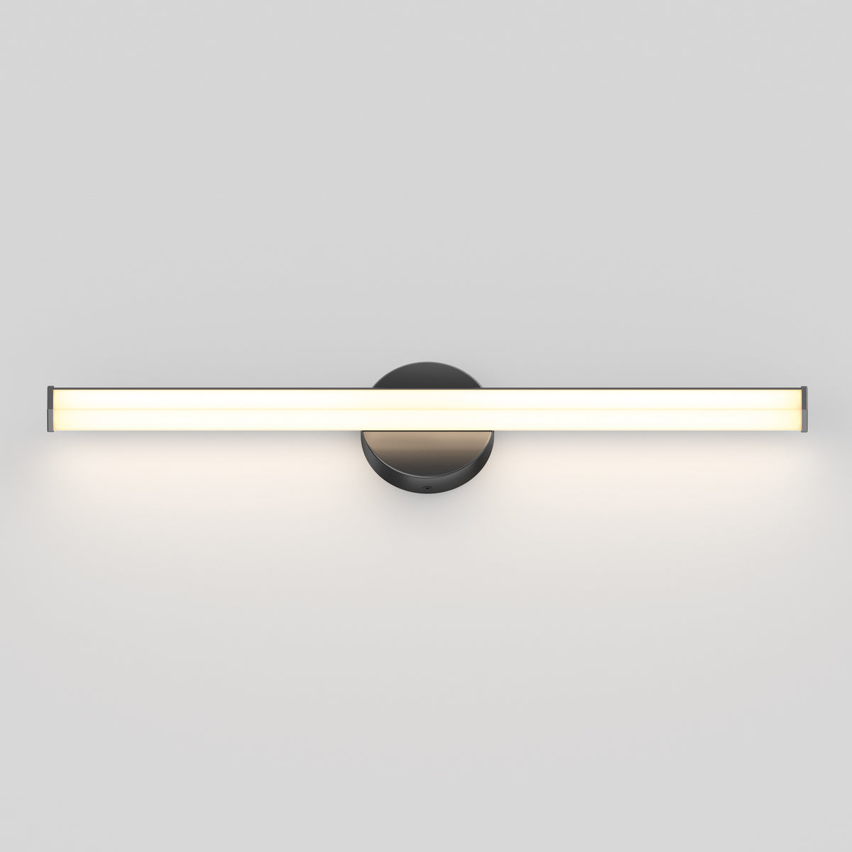 The Artika Ewen modern LED bathroom vanity light 5 CCT has a sleek bar and round black base—ideal for mirror lighting.