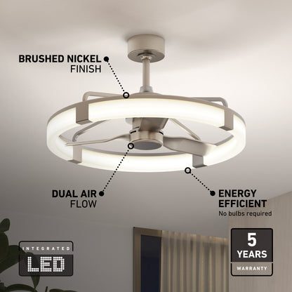 Artika Sunnyvale 28 in. LED fandelier ceiling fan with light & remote—modern, energy efficient, and backed by a 5-year warranty.