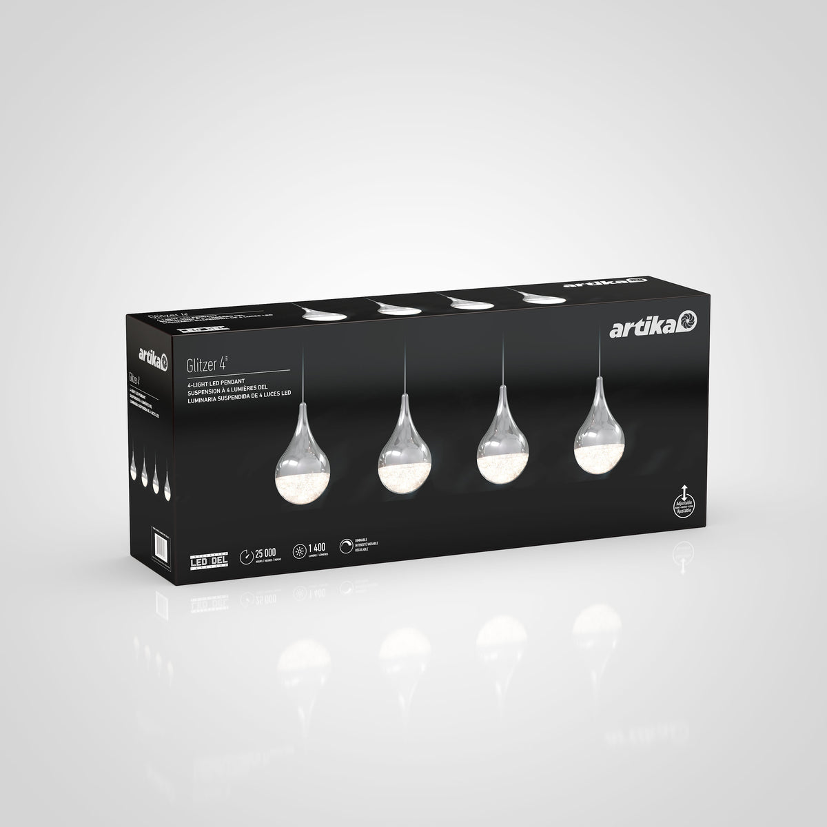 Glitzer 4-light LED pendant