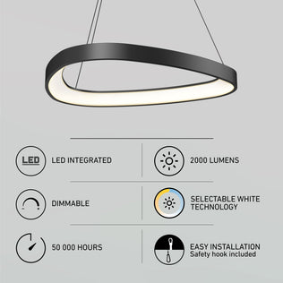 Artika Bjorn modern LED pendant light, 5 CCT, 2000 lumens, integrated LEDs, and easy to install.