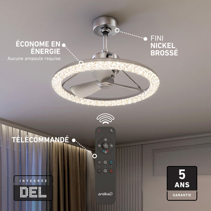 Carat 23" LED Modern Ceiling Fan with Remote Control