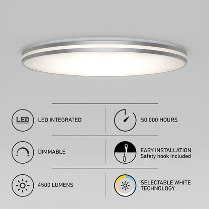 Artika GLOW 30″ LED Flush Mount Ceiling Light, 5 CCT with remote, 4500lm, 50,000 hrs, easy install.