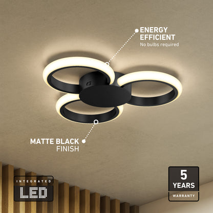 Nyala 15 in. LED flush mount light 5CCT