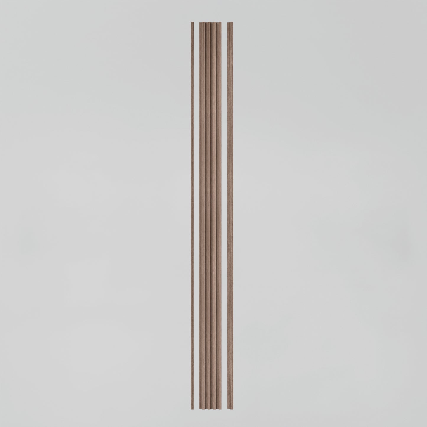 The Artika Panolok 30.67 ft wall panel kit (pack of 8) features vertical wooden slats with five evenly spaced narrow grooves, displayed against a plain white background.