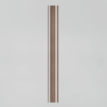 The Artika Panolok 30.67 ft wall panel kit (pack of 8) features vertical wooden slats with five evenly spaced narrow grooves, displayed against a plain white background.