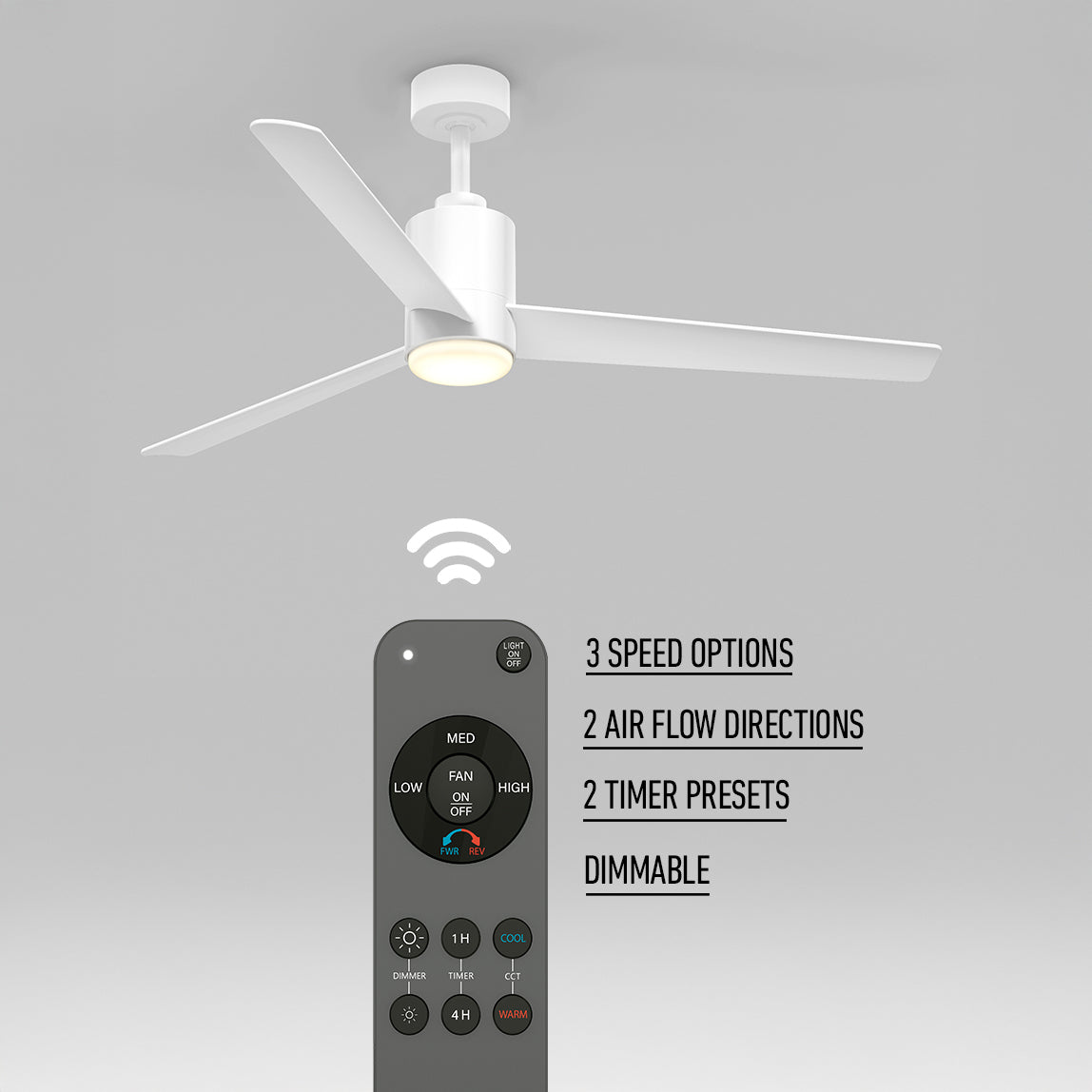 Ellison 52 in. LED modern ceiling fan - with remote