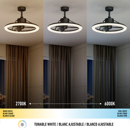 Carat 23" LED Modern Ceiling Fan with Remote Control