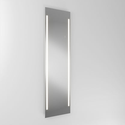 The Artika Emeraude Full Length Mirror is a modern, rectangular wall-mounted mirror featuring two vertical LED light strips on either side, designed with a minimalist aesthetic.