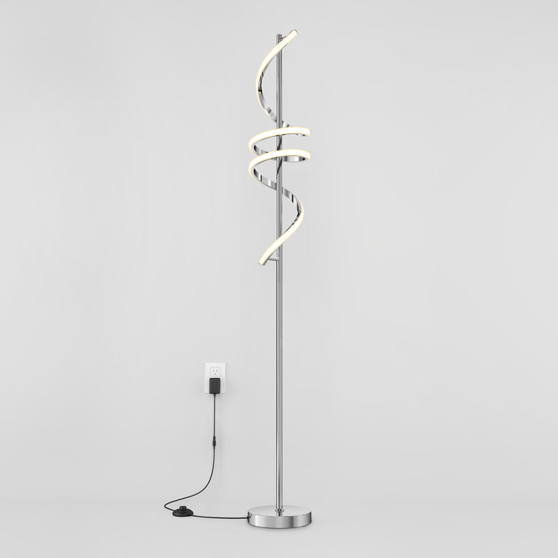 Coda modern LED floor lamp 5CCT, Chrome