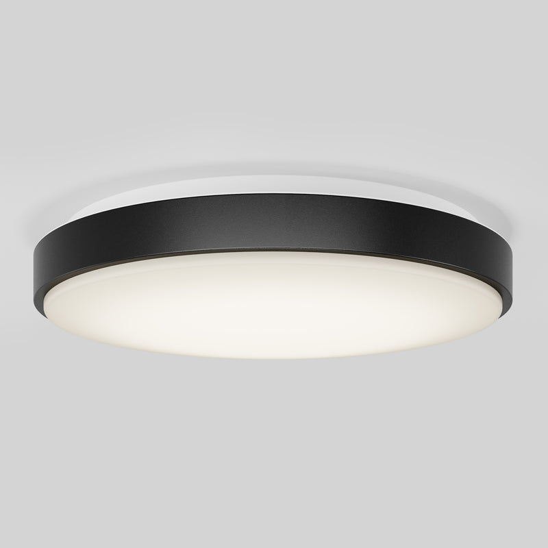 Sunraker 10 in. (26 cm) Modern LED Flush Mount Ceiling Light, Matte Silver
