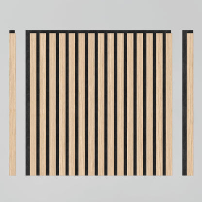 The Artika-CAN-dev Sonolok 15.5 ft sound-absorbing wall panel kit features a square wooden panel with vertical black stripes and two separate thin wooden strips, shown on a light grey background.