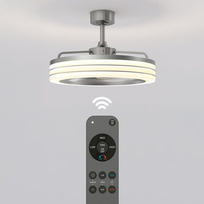 The Artika Horizon 23 in. LED modern ceiling fan features 3 speeds and includes a remote control for wireless operation.