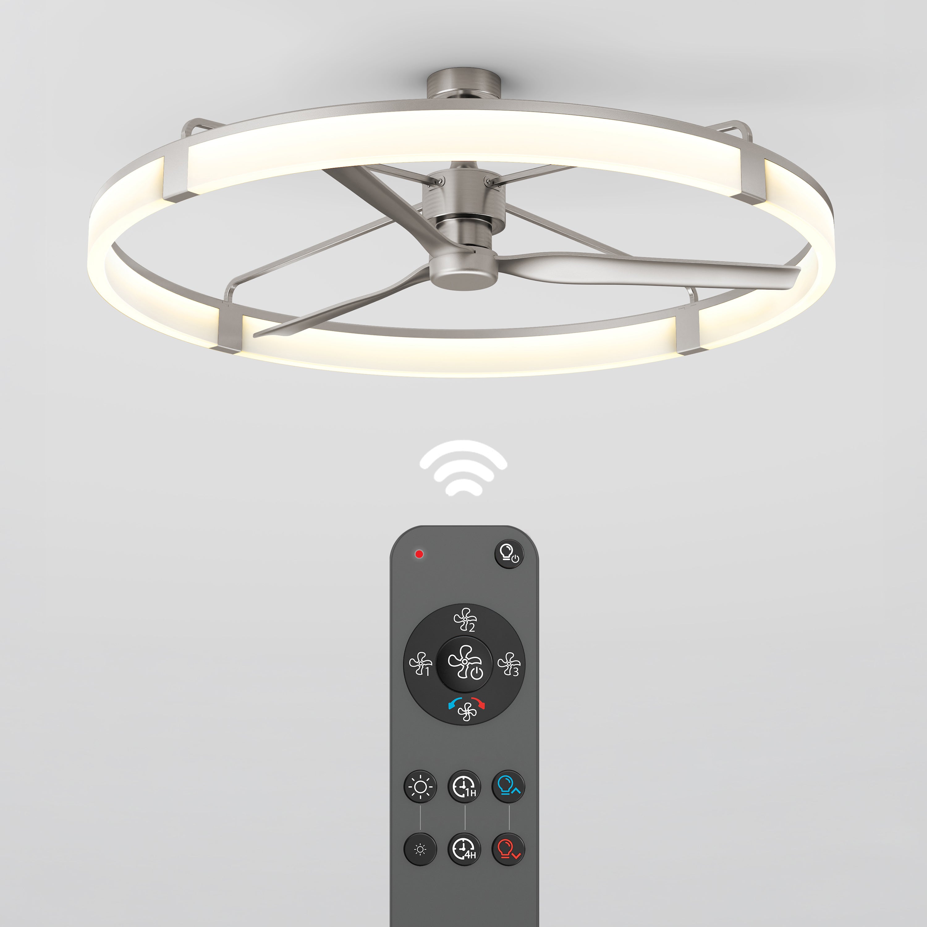 Sunnyvale 52 in. LED Modern Ceiling Fan in Brushed Nickel | Artika