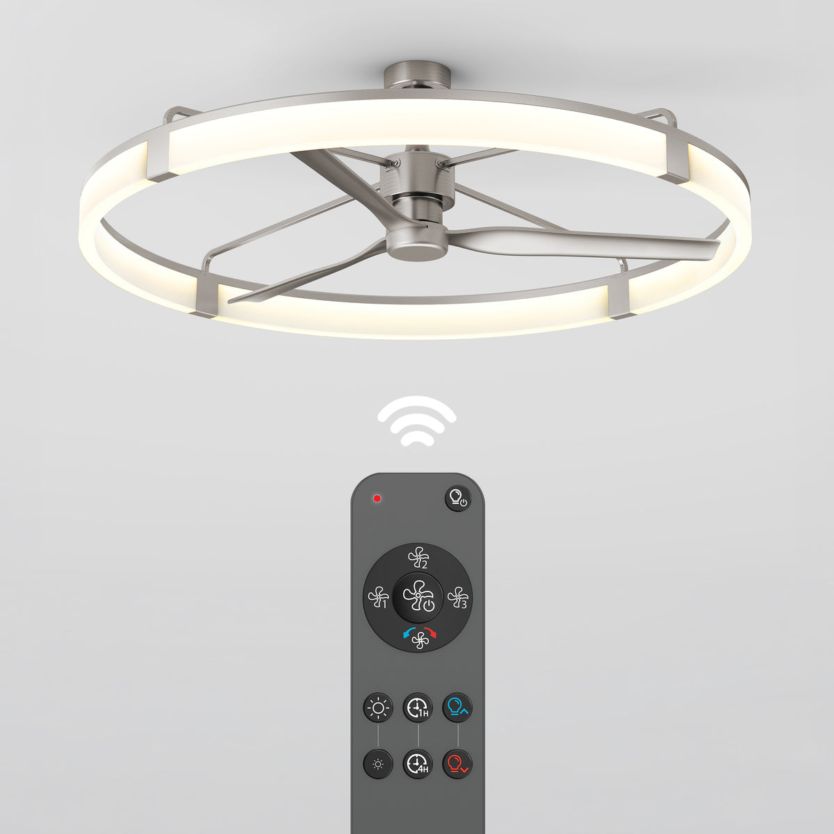Artika Sunnyvale 52 in. LED modern ceiling fan with remote, featuring a sleek metal frame and circular design.