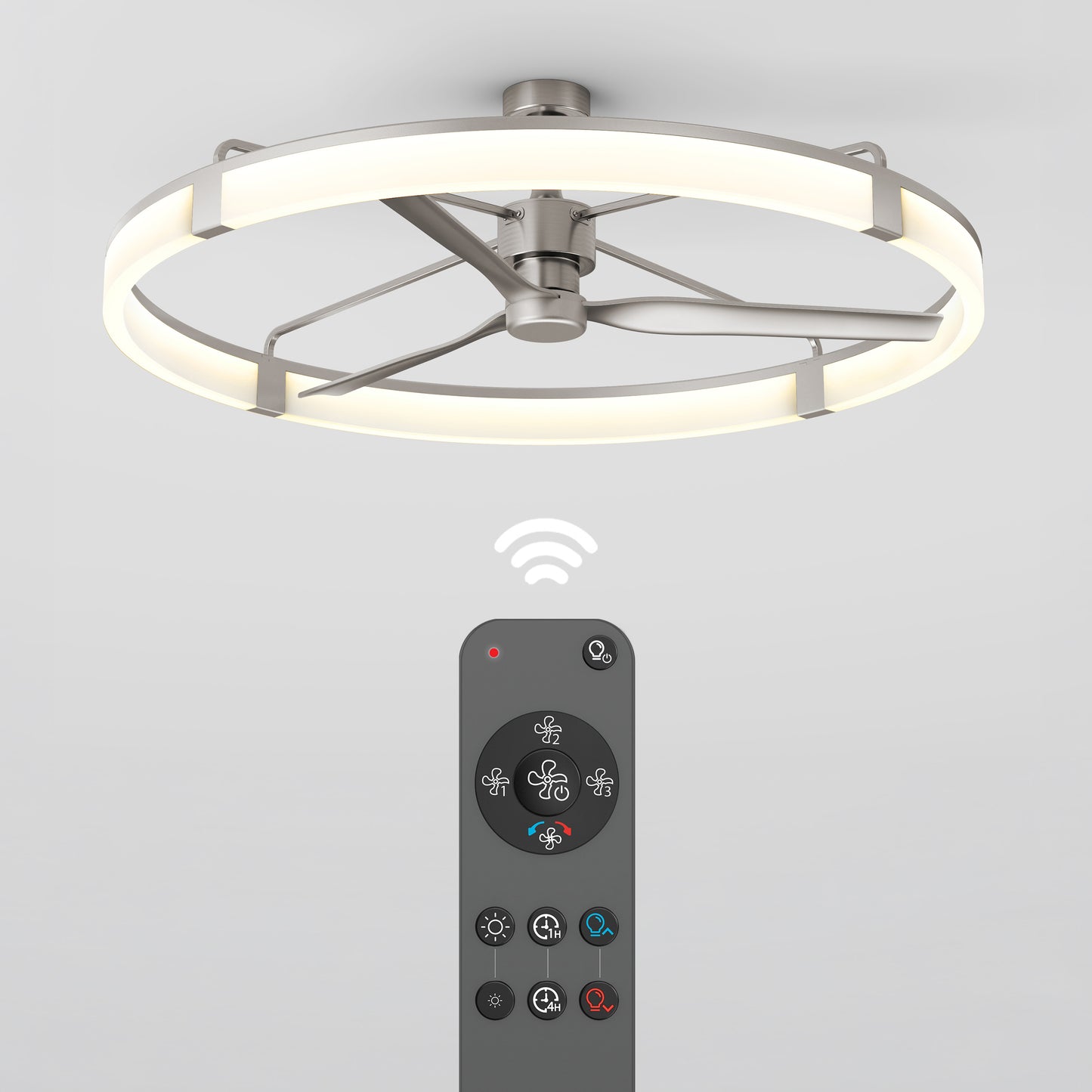 Artika Sunnyvale 52 in. LED modern ceiling fan with remote, featuring a sleek metal frame and circular design.