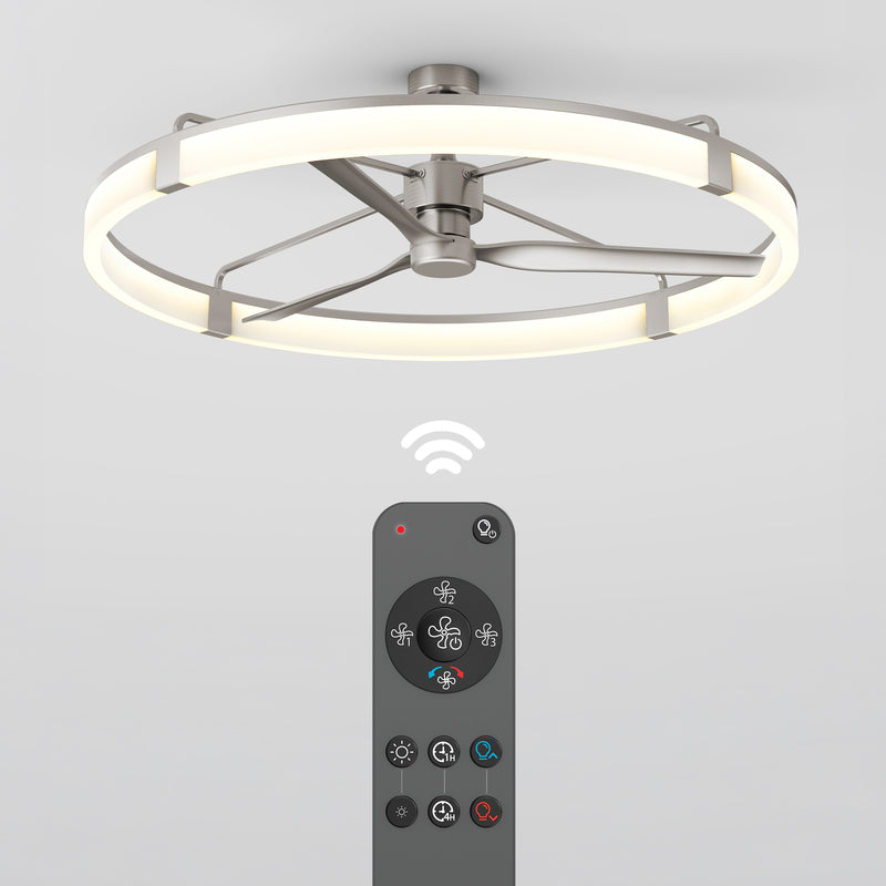 Sunnyvale 52 in. (132 cm) LED Modern Ceiling Fan with Remote, Brushed Nickel