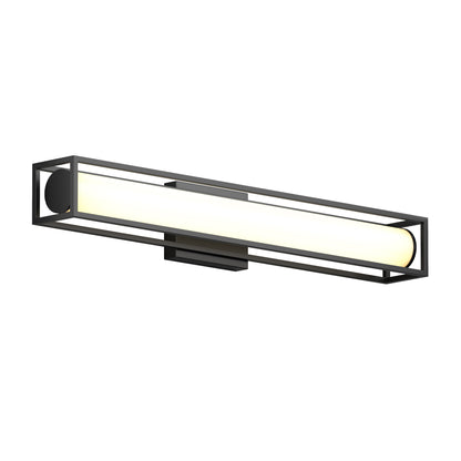 The Artika Venicia LED Wall Sconce is a modern wall-mounted fixture with a horizontal frosted bulb in a rectangular black frame, providing a soft, even glow.