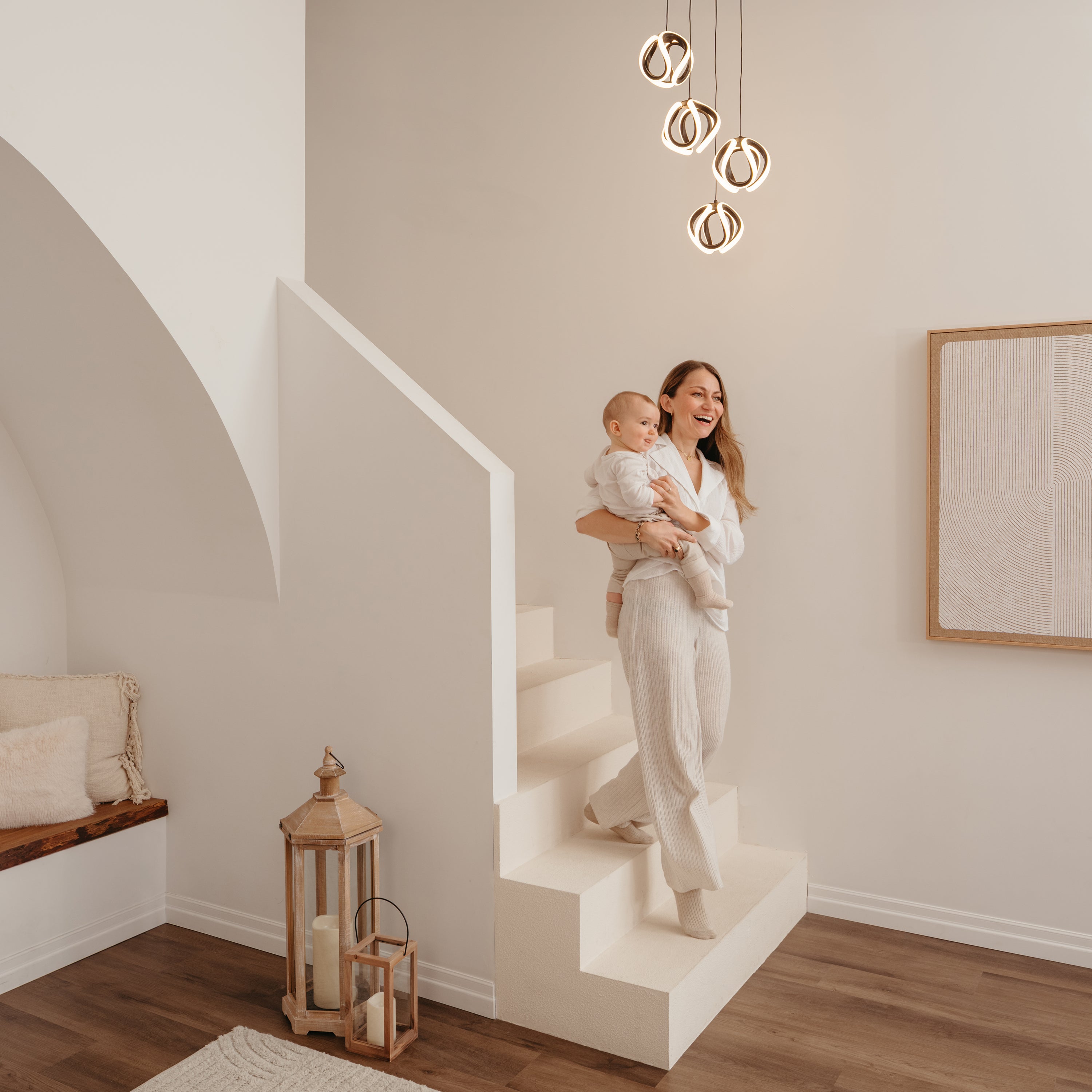 Alcyvando Luz – Bahia de Oxala ブラジル Vivaldi lámpara suspendida moderno de 4 luces in Negro mate | Artika