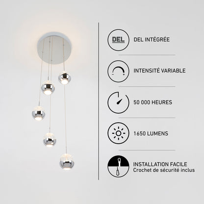 Artika’s Oracle modern 5-light LED pendant offers dimmable 1650 lumens and stylish, easy installation for contemporary spaces.