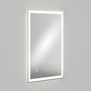 The Artika Sofia LED mirror 3 CCT with defogger is a rectangular wall-mounted mirror featuring an illuminated LED border and touch sensor icons near the bottom left, shown against a plain gray background.
