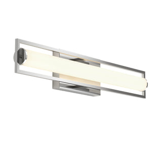 The Artika Rialto Modern LED Bathroom Vanity Light 3 CCT features a sleek chrome frame with a frosted tube, offers dimmable lighting, and adjustable color temperatures for customizable ambiance.