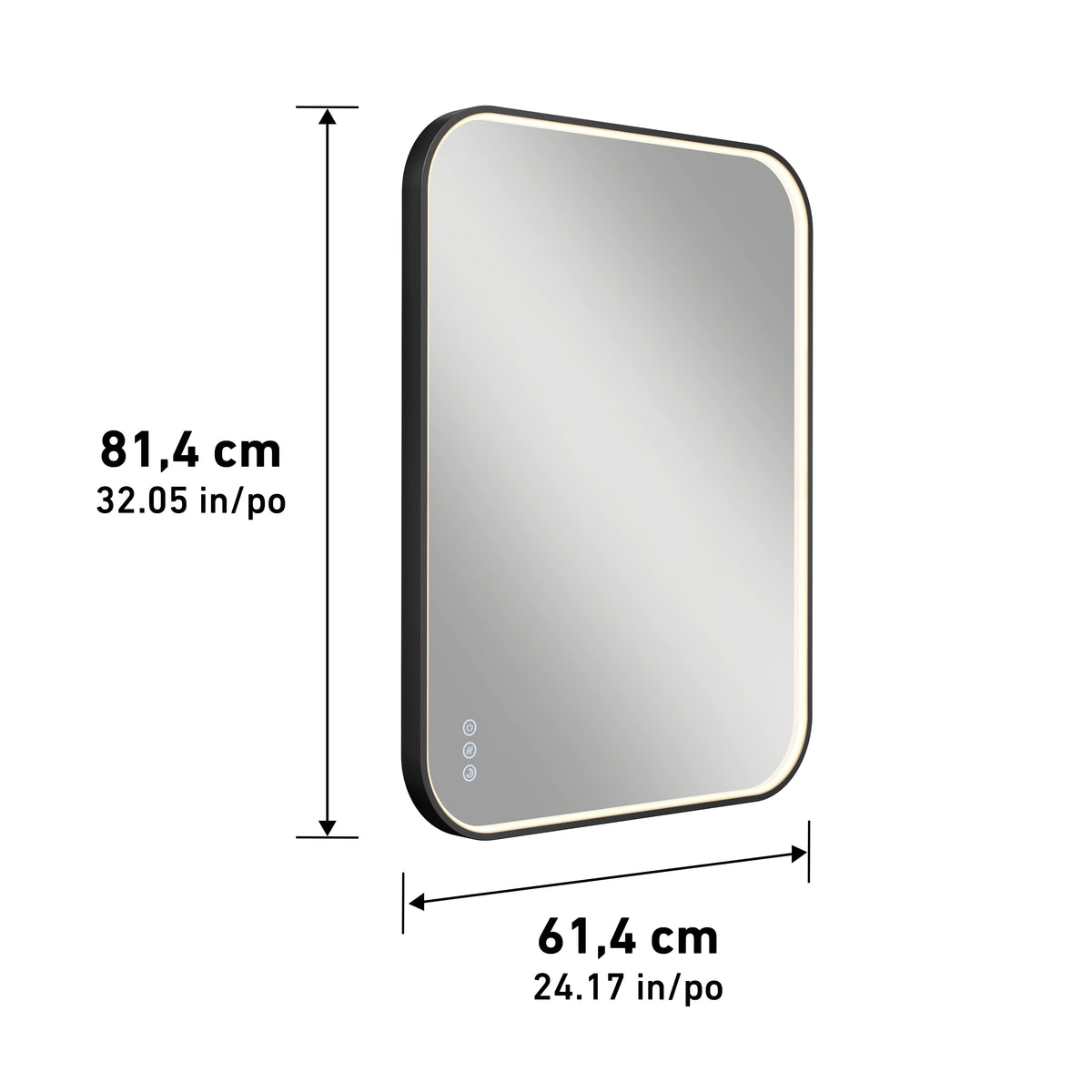 Royce 24 in. x 32 in. (61 x 81 cm) Dimmable Anti-Fog LED Mirror