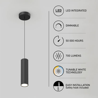 Groove lámpara suspendida moderno LED 3 CCT