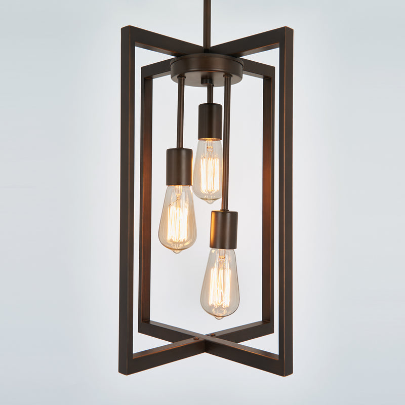 Artika Yale 3-light chandelier with exposed bulbs—ideal for kitchens or chic living room lighting.