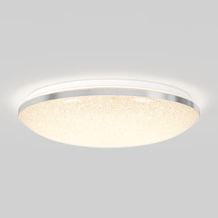 The Artika Sparkle 15 in. LED modern flush mount light features a textured, glowing surface and slim metallic rim, adding contemporary style to any plain white ceiling with its adjustable 5 CCT lighting.