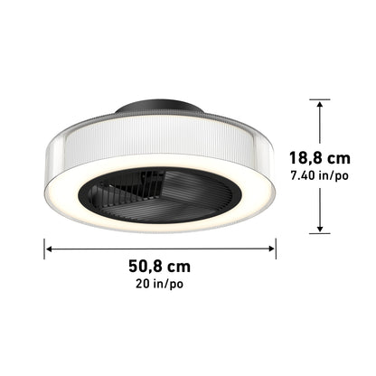 Groove 20 in. LED modern ceiling fan 3 speeds - with remote