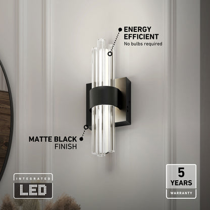 Artika Dorado LED wall sconce: matte black, 3 CCT selectable, energy efficient, modern look, 5-year warranty.