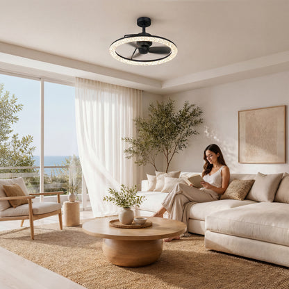 Carat 23" LED Modern Ceiling Fan with Remote Control