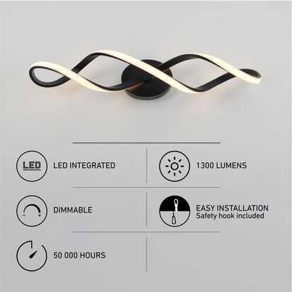 Swirl LED bathroom vanity light